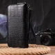 Горизонтальный женский кошелек CANPELLINI из натуральной кожи под крокодила с монетницей черного цвета (bg216fash23) - изображение 9