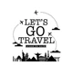 Вінілові наклейки Let's go travel (текстова наклейка подорожі текст на стіну) глянець 1120х1200 мм - зображення 3