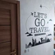 Вінілові наклейки Let's go travel (текстова наклейка подорожі текст на стіну) глянець 1120х1200 мм - зображення 5