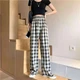 Коричневые брюки в клетку с высокой посадкой One size - изображение 3