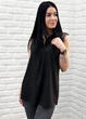 Женская легкая летняя удлиненная блуза с кружевом GF04171 цвет черный, размер 48 - изображение 1
