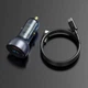 Автомобільний зарядний пристрій Baseus Particular Digital PPS 65W USB + Type-C 5A + Кабель Type-C to Type-C (100W 20V/5A 1м) Швидка зарядка QC 4.0+PD 3.0 Зарядка в авто Black - зображення 10