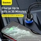 Автомобильное зарядное устройство Baseus Particular Digital PPS 65W USB + Type-C 5A + Кабель Type-C to Type-C (100W 20V/5A 1м) Быстрая зарядка QC 4.0+PD 3.0 Black - изображение 11