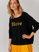 Bluza damska bez kaptura KOLORLI Love 38 Czarna (5903738175413) - obraz 3