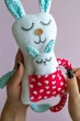 Мягкая игрушка-сплюшка Зайчик WooolyWool ручной работы - изображение 7