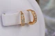 Сережки Xuping Jewelry дитячі доріжки з камінців 10 мм золотисті - зображення 2