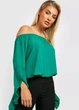 Блуза с фигурными рукавами Boohoo Зеленая (10317 S/42) - изображение 5
