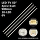 LED підсвітка TV 50" JS-D-JP50DM-101EC(81112) JS-D-JP50DM-A101EC(80510) V500DJ6-QE1 DMT9K70 4pcs=1set - зображення 1