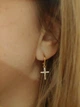 Серьги подвески Xuping Jewelry крестики 3 см золотистые - изображение 3