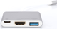 Hub USB Digitus USB Type-C - HDMI, USB 3.0, USB-C 3 porty srebrny (DA-70838-1) - obraz 2