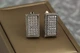 Сережки Xuping Jewelry прямокутник запонки з камінням 1.7 см сріблясті - зображення 1
