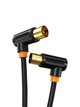 Кабель Cabletime Телевизионный, 3m, Г-образный 90 градусов Male to Female, 75OHM, Черный (CF34N) - изображение 1