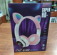 Беспроводные Bluetooth наушники с подсветкой кошачьи ушки CAT EAR RGB Розовые - изображение 9