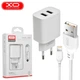 Сетевое зарядное устройство XO CE02C на 2USB 2.1A Белый + Кабель Lightning - изображение 3