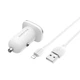 Автомобильное зарядное устройство BOROFONE BZ12 2USB Double Port In-Car Charger Set With + Кабель USB to iP Зарядка в авто (White) - изображение 4
