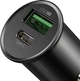Автомобильное зарядное устройство Baseus Circular Metal PPS Car Charger Быстрая зарядка Quick Charge 4.0 + Power Delivery 3.0 30W USB + Type-C 5A Зарядка в авто (CCYS-C01) Black - изображение 2
