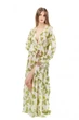 Халат пляжный женский в пол из шифона 98-001/з One size (S-L) Белый с зеленым (2000012465017) - изображение 1