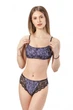 Комплект женский кружевной топ и трусики-бразилиана Felisiya Lingerie Черный с сиреневым 2002+209-079x170/774 XL - изображение 2