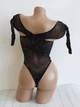 Эротический женский боди откровенный в сеточку со стразами Sexy OneSize черный (5-25) - изображение 6