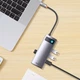 USB-хаб 4 in 1 Baseus Starjoy Metal Gleam Series 4-port Type-C Hub Adapter 4xUSB3.0 серый (WKWG070013, BS-OH066) - изображение 2