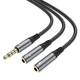 Двойник разветвитель Hoco UPA21 2-in-1 3.5 audio adapter cable (male to 2*female) - изображение 1