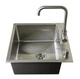 Мойка из нержавеющей стали AQUAMILL 5050 + смеситель + дозатор + решетка - изображение 12