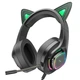 Наушники игровые с микрофоном Hocо W107 (2 метра, кошачьи ушки, проводные, с оголовьем) - Зеленый - изображение 2