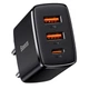Сетевое зарядное Baseus Compact Quick Charger 30W QC+ PD (1Type-C + 2USB) (CCXJ-E) Черный - изображение 1