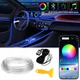 Гнучке світлодіодне підсвічування Maodaner, з Bluetooth-керуванням із додатка, RGB, для салону автомобіля, для панелі приладів, 6 м - зображення 2