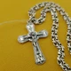 Комплект чоловіча срібна цепочка і хрестик чорнена 55 см вага 13 гр 3553+1057/13/55 - зображення 1