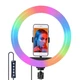 Кольцевая светодиодная цветная лампа RGB LED MJ38 Набор блогера селфи кольцо со штативом Мультиколор 38 см - изображение 9