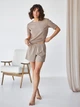 Пижама (футболка + шорты) женская BARWA garments 0315/313 M Капучино (2113153132653) - изображение 1