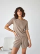 Пижама (футболка + шорты) женская BARWA garments 0315/313 M Капучино (2113153132653) - изображение 8