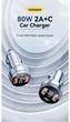 Автомобильное зарядное устройство Essager ES-CC10 80 Вт 2USB+TypeC PD+QC LED дисплей технология быстрой зарядки - изображение 5
