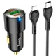 Автомобильное зарядное устройство Hoco NZ6 + кабель Type-C на Lightning (PD 45W, 2Type-C+USB, адаптер в прикуриватель, с индикатором, с быстрой зарядкой) - Черный - изображение 1