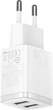 Зарядний пристрій Baseus Charger 2USB 10.5W зарядка white - зображення 7