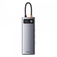 Док-станция USB3.1 Type-C Baseus CAHUB-CU0G USB-C Power Delivery 100W/HDMI 4K 30Hz/VGA/USB3.2/RJ45/SD TF 9in1 Grey - изображение 4