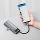 Док-станция USB3.1 Type-C Baseus CAHUB-CU0G USB-C Power Delivery 100W/HDMI 4K 30Hz/VGA/USB3.2/RJ45/SD TF 9in1 Grey - изображение 12