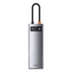 Док-станция USB3.1 Type-C Baseus CAHUB-CV0G Type C PD 100W/HDMI 4K 30Hz/3хUSB3.2/RJ45/SD TF 8in1 Grey - изображение 2