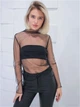 Прозора кофтинка Прозорий гольф кофточка сітка водолазка блузка Honey Fashion Accessories XS/S чорний (10-49) - изображение 2