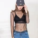 Прозора кофтинка в смужку Прозорий гольф кофточка сітка водолазка блузка Honey Fashion Accessories чорний XS/S (10-48) - изображение 2