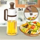 Емкость для масла 2в1 с силиконовой кисточкой Flora Oil Dispenser Bottle стеклянная бутылка диспенсер с ручкой 550мл Brown - изображение 1