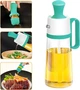 Емкость для масла 2в1 с силиконовой кисточкой Flora Oil Dispenser Bottle стеклянная бутылка диспенсер с ручкой 550мл Blue - изображение 3