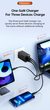 Мережевий зарядний пристрій Toocki GaN 67W 1USB + 2Type-C Black - зображення 3