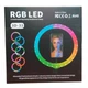 Кольцевая LED RGB лампа 33 см 20W 3D-33 с держателем для телефона селфи кольцо для блогера прозрачная - изображение 3