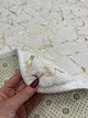 Меховый ворсистый коврик Травка 1*2м. Молочный с золотым тиснением. - изображение 5