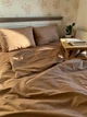 Постельное белье хлопковое однотонное Двуспальное 180 x 220 Бязь Капучино 50 х 70 - изображение 3