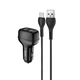 Автомобільний зарядний пристрій HOCO Z36 Dual port car charger set(Type-C) Black (6931474727770) - зображення 1