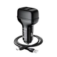 Автомобільний зарядний пристрій HOCO Z36 Dual port car charger set(Type-C) Black (6931474727770) - зображення 5