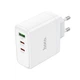 Мережевий зарядний пристрій HOCO N30 Glory PD65W three-port(2C1A) fast charger White (6931474784155) - изображение 6